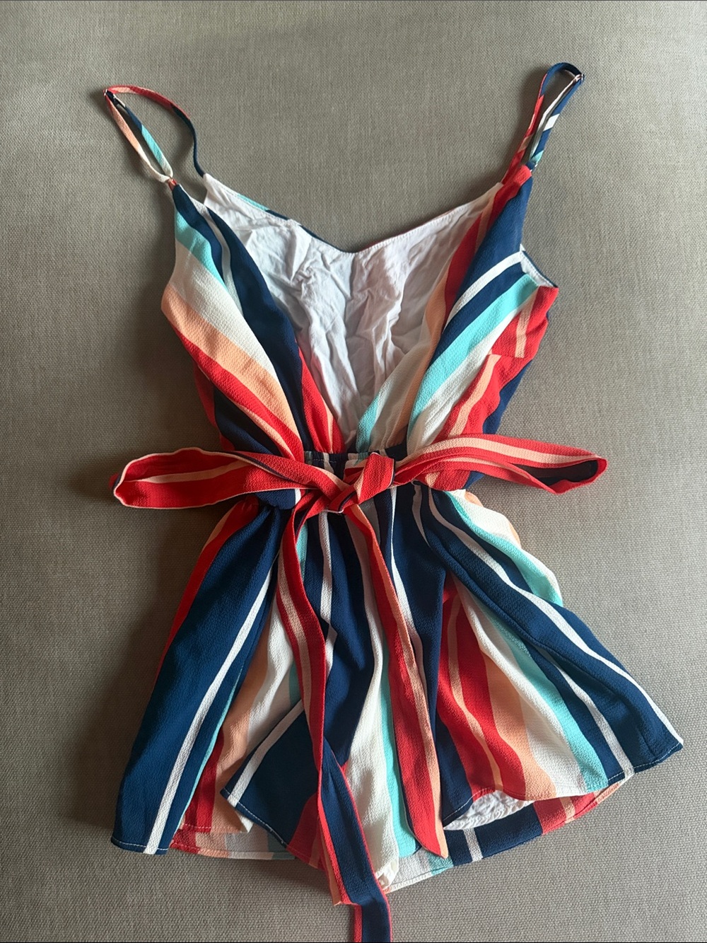 Lulu’s Striped Backless Romper - Picture 3 of 3